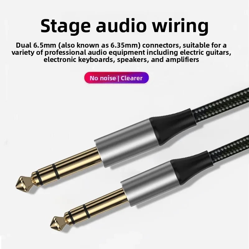 6.35mm Stereo Guitar Bass Instrument Audio Cable – OFC Mic Instrument Audio Cable Nixie