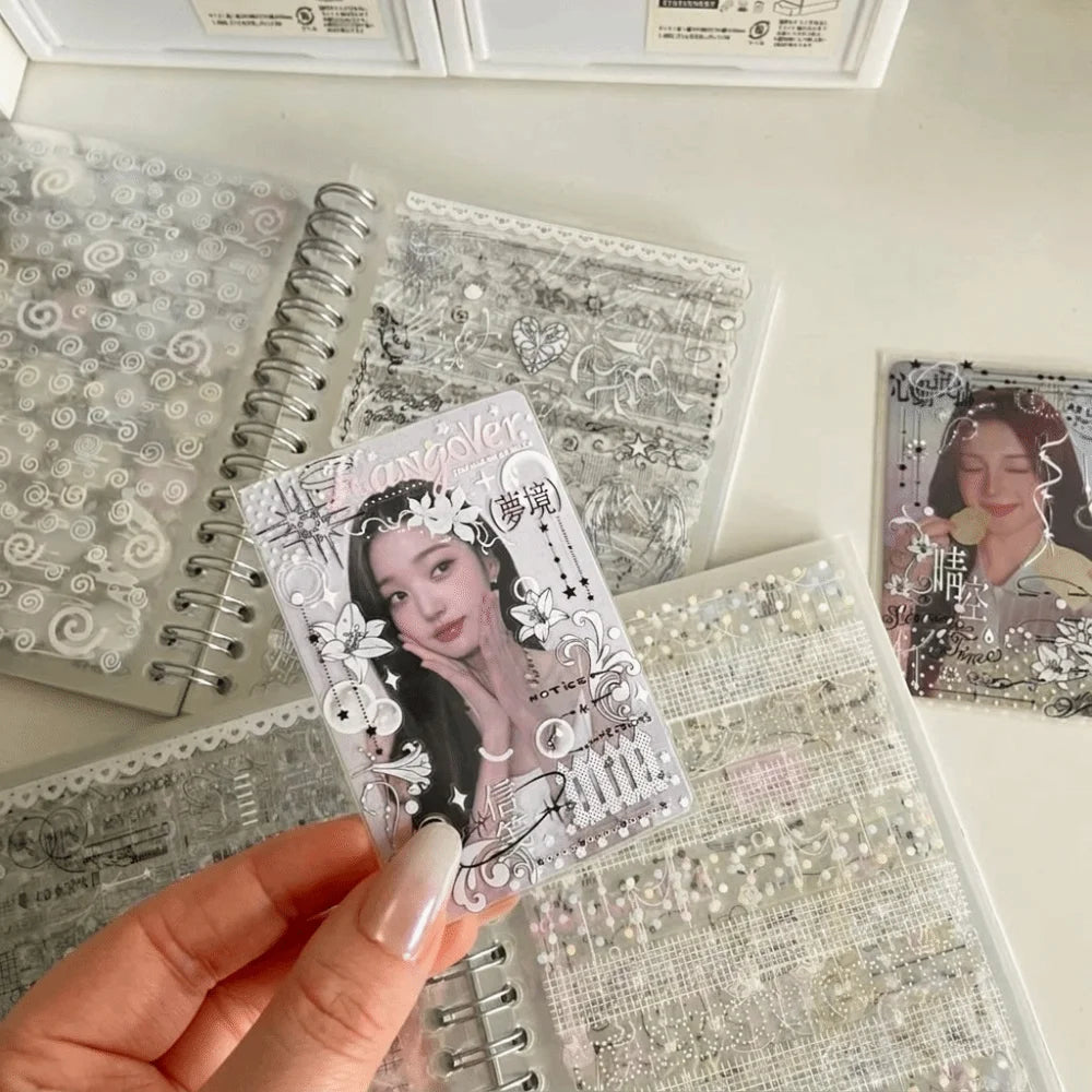 32-Sheet Floral PET Sticker Book – Spiral Bound Journal Stickers Sticker Book Nixie