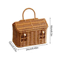House Shape Rattan Storage Basket with Lid – Rustic Woven Gift Box Woven Storage Basket Nixie A