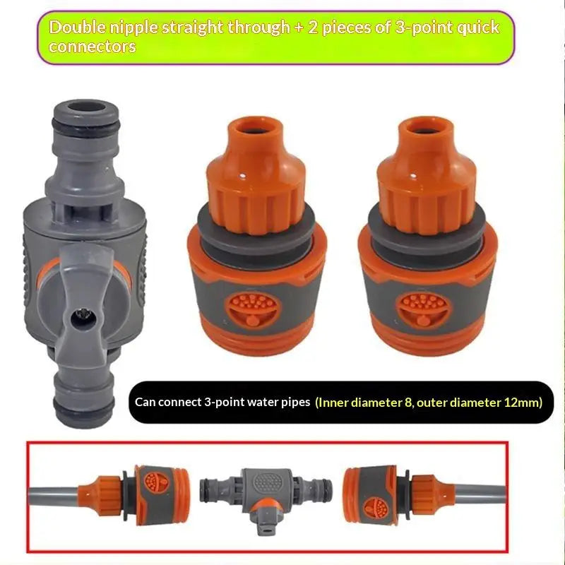 Garden Hose Quick Connector with Shut-Off Valve | 1/3 Pcs