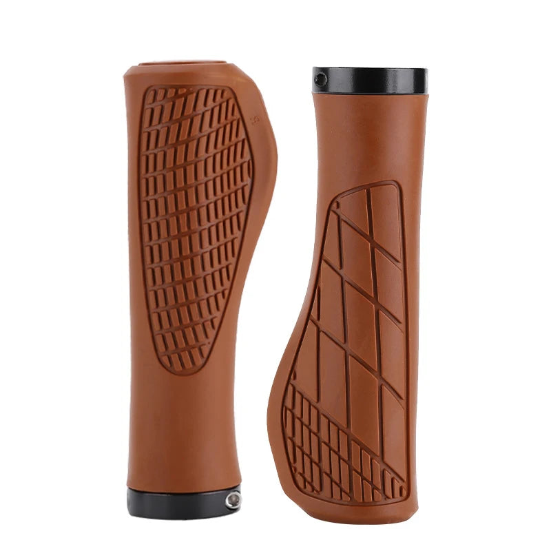 MTB Lock-On Handlebar Grips – Anti-Slip Ergonomic Bike Grips Bicycle Handlebar Grips Nixie M1 Brown Grip