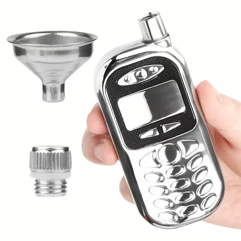 Retro Phone Whiskey Flask – 2.5oz Stainless Steel Pocket Flask Whiskey Flask Nixie
