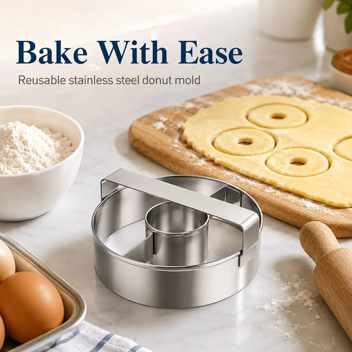 Donut Cutter – Rust-Proof Metal Baking & Cookie Mold Tool