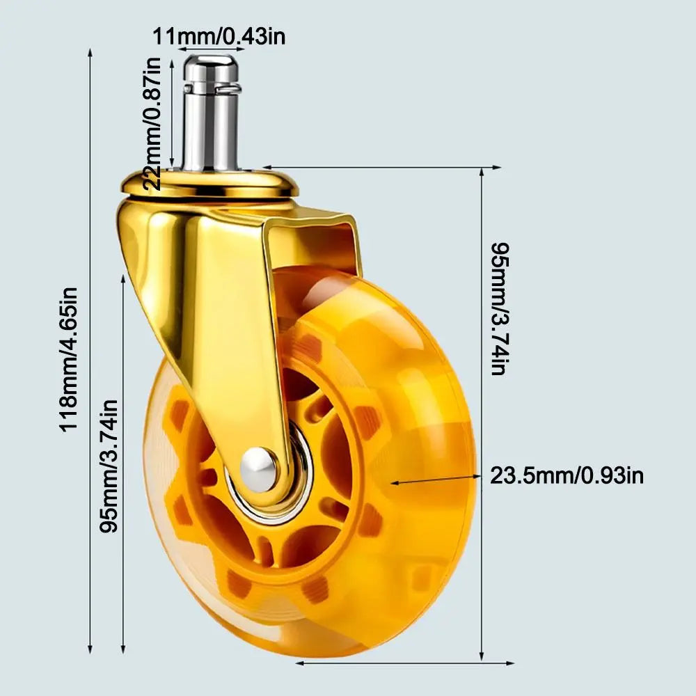 3-Inch PU Office Chair Caster Wheel – Quiet Dual Bearing Furniture Caster Wheel Nixie