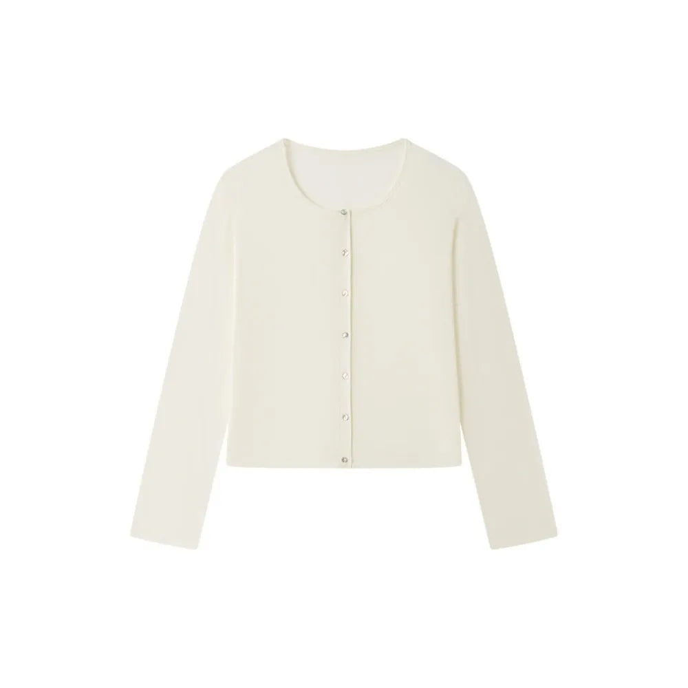 Women's Single Breasted Long Sleeve Knit Cardigan