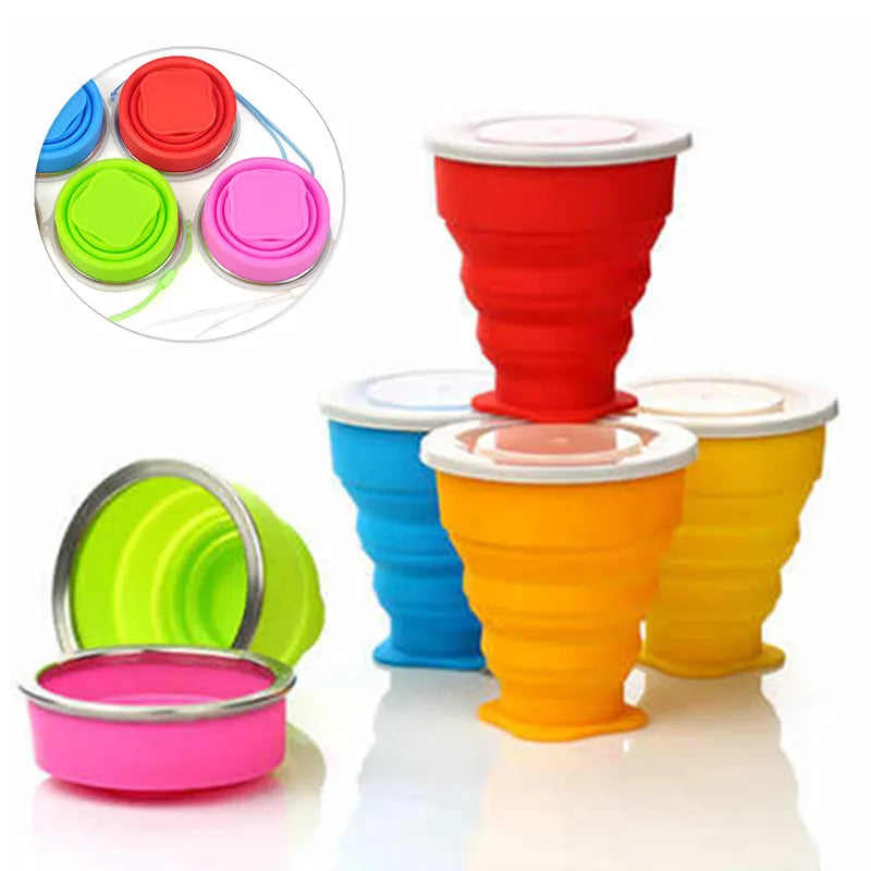 Silicone Folding Cup 200ml – Collapsible Travel Mug with Lid Collapsible Travel Cup Nixie