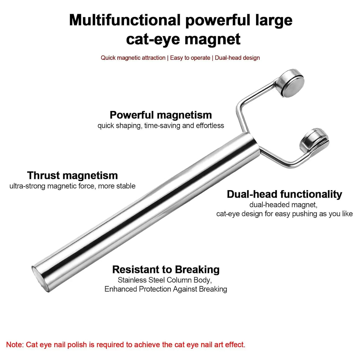 Dual-Head Cat Eye Nail Magnet Tool – Precision Gel Manicure Nail Art Magnet Nixie