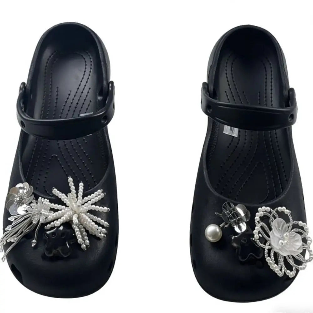 Flower Pearl Shoe Charms – Removable Ballet & Clog Buckles Shoe Charm Accessory Nixie