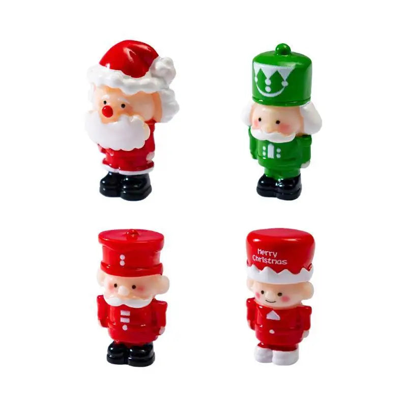 Mini Christmas Elf Figurines Set of 4 – Resin Fairy Garden Decor Holiday Resin Figurines Nixie