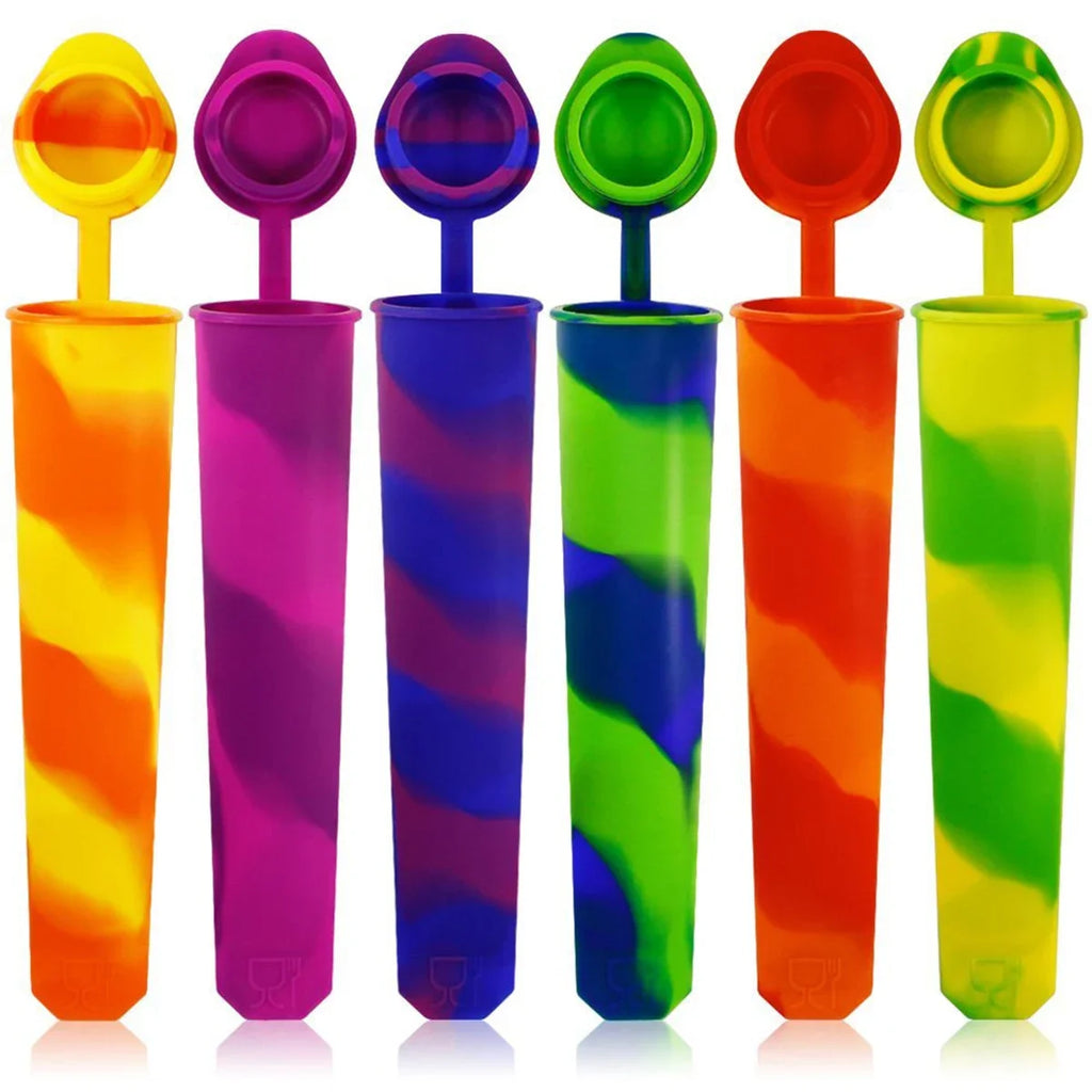 Silicone Popsicle Molds 6-Pack with Lids – Food Grade & Reusable Popsicle Mold Set Nixie 6PCS
