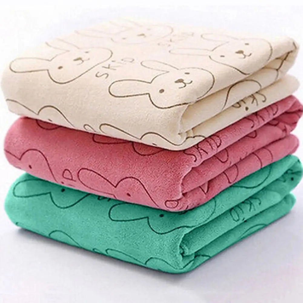 Rabbit Print Microfiber Baby Washcloth – Soft Absorbent Towel