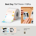 NiiMbot B21 Pro Thermal Label Paper 300DPI Photo Sticker Roll Thermal Label Paper Nixie TQYX54-74mm110pcs