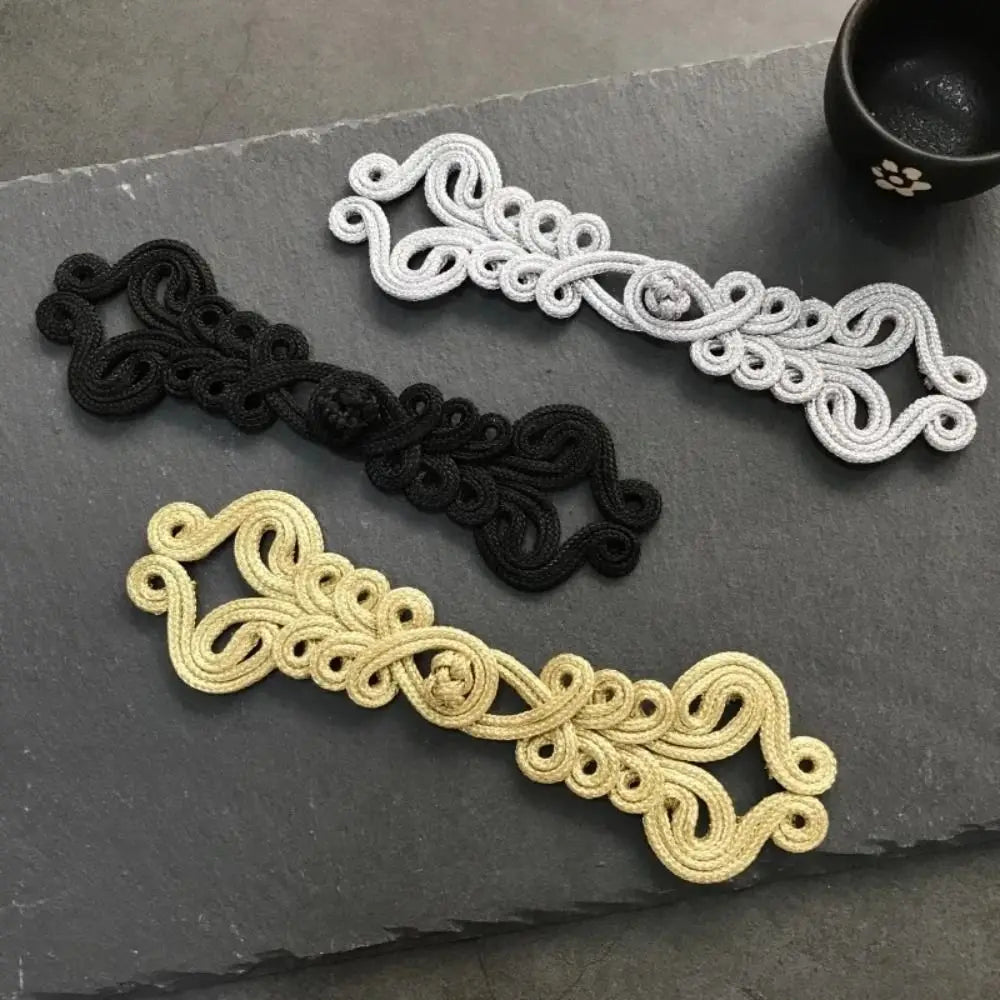 Vintage Golden Silk Chinese Frog Buttons – Handmade Knot Sewing Buttons Nixie