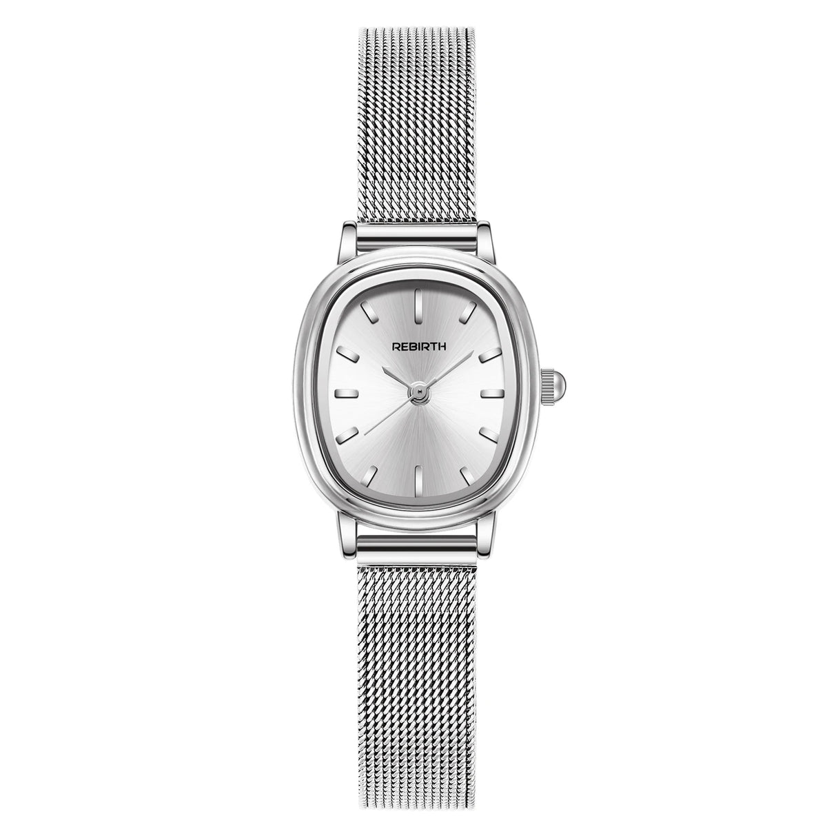 Retro Oval Silver Quartz Watch – Milanese Mesh Strap for Women Women's Quartz Watch Nixie 1