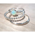 Women's Vintage Simulated Opal Silver Ring – Sizes 6–10 Fashion Ring Nixie WHITE 3.5