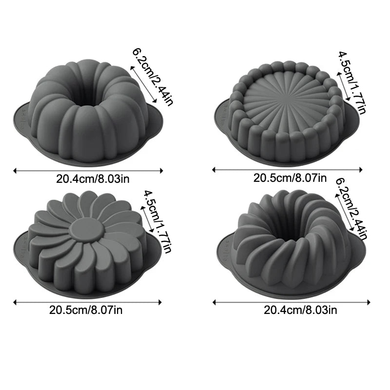 Round Silicone Cake Mold 3D Spiral Nonstick Baking Pan Silicone Cake Mold Nixie