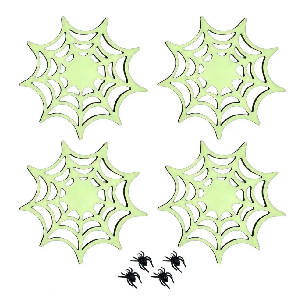 Halloween Glow-in-the-Dark Wooden Coasters – Anti-Slip Drink Mats