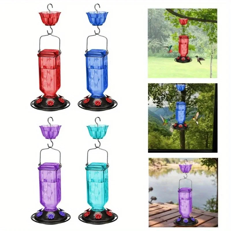 Hanging Glass Hummingbird Feeder – 6 Ports, Leak-Proof Bird Feeder Nixie