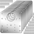 10-Pack Stainless Steel Cabinet Hinge Repair Plates & Screws Hinge Repair Kit Nixie 1