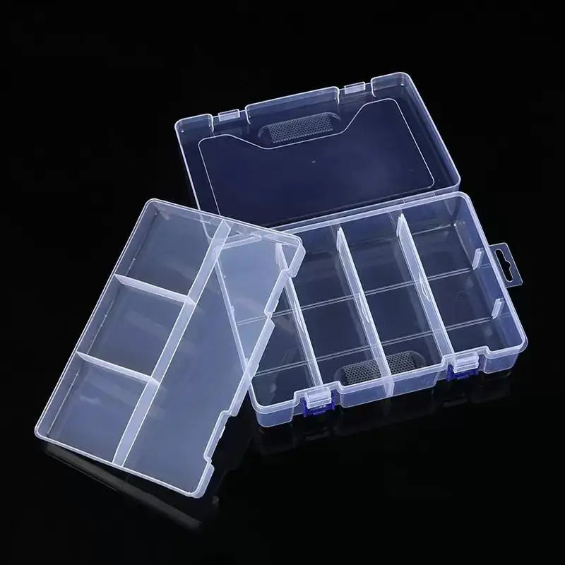 Adjustable Compartment Transparent Plastic Storage Box Organizer