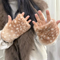 Harajuku Reindeer Fleece Scarf & Fingerless Gloves Winter Set