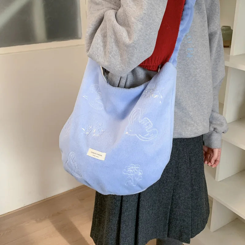 Women's Large Capacity Embroidered Crossbody Tote Bag Crossbody Tote Bag Nixie