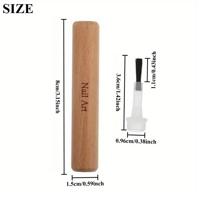 51pc Dual-Ended Nail Art Brush Set – Detachable Wood Handle Nail Art Brush Set Nixie