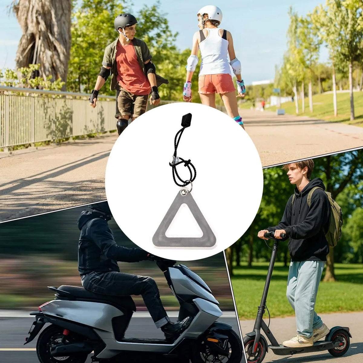 Reflective Triangle Pendant – High Visibility Cycling Safety Tag
