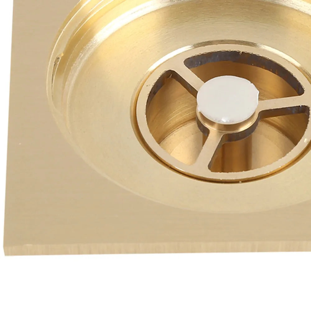 Brass Square Shower Floor Drain Removable Strainer – Gold Finish Shower Floor Drain Nixie