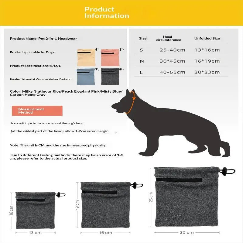 Dog Calming Ear Cover – 2-in-1 Warm Headband & Neck Scarf Dog Calming Headband Nixie