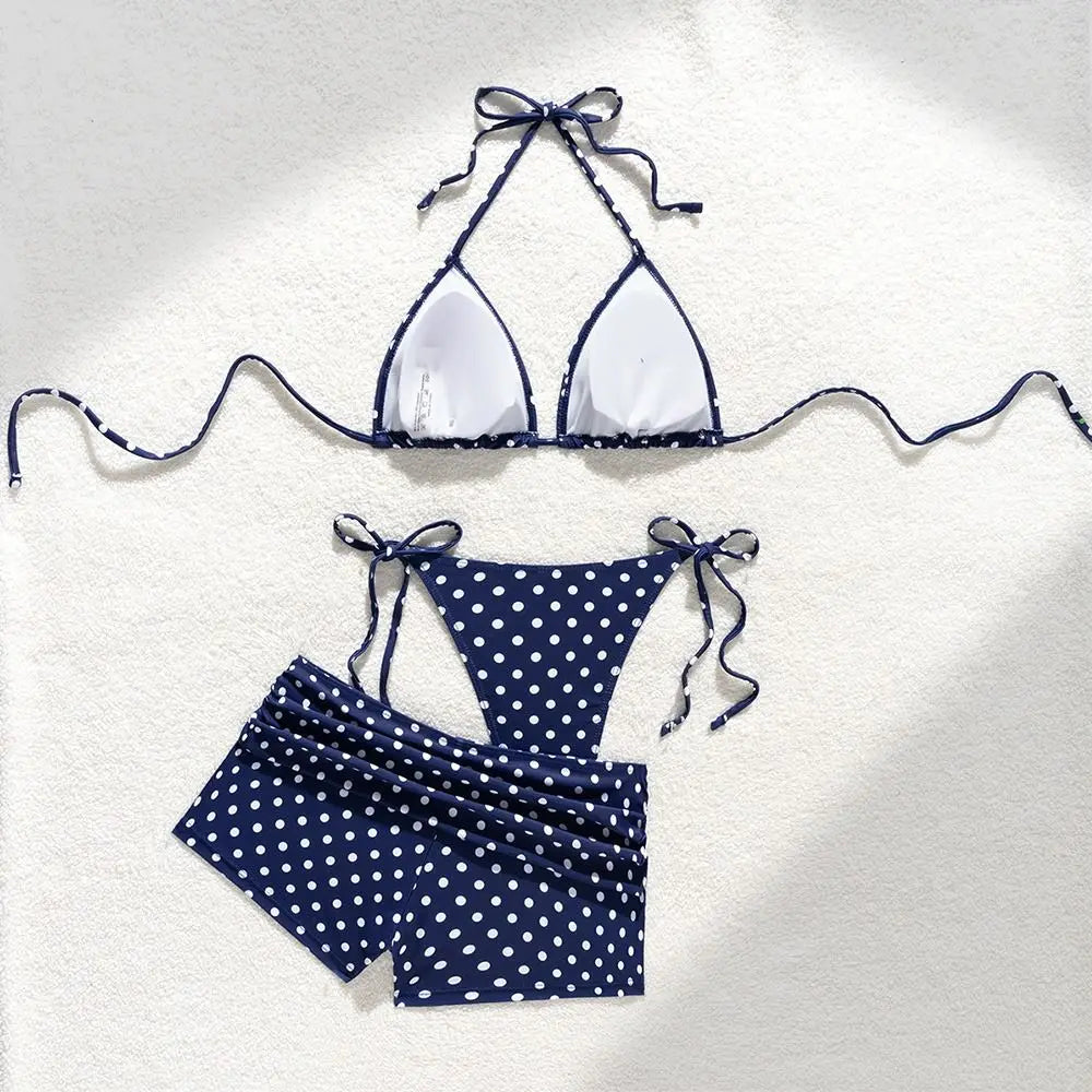 3-Piece Dot Print Bikini Set – Women's Summer Beachwear Women's Bikini Set Nixie