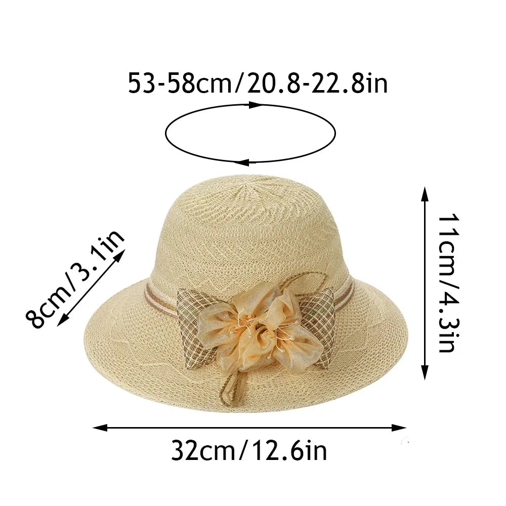 Women's Wide Brim Foldable Straw Sun Hat – Floral Beach Straw Sun Hat Nixie