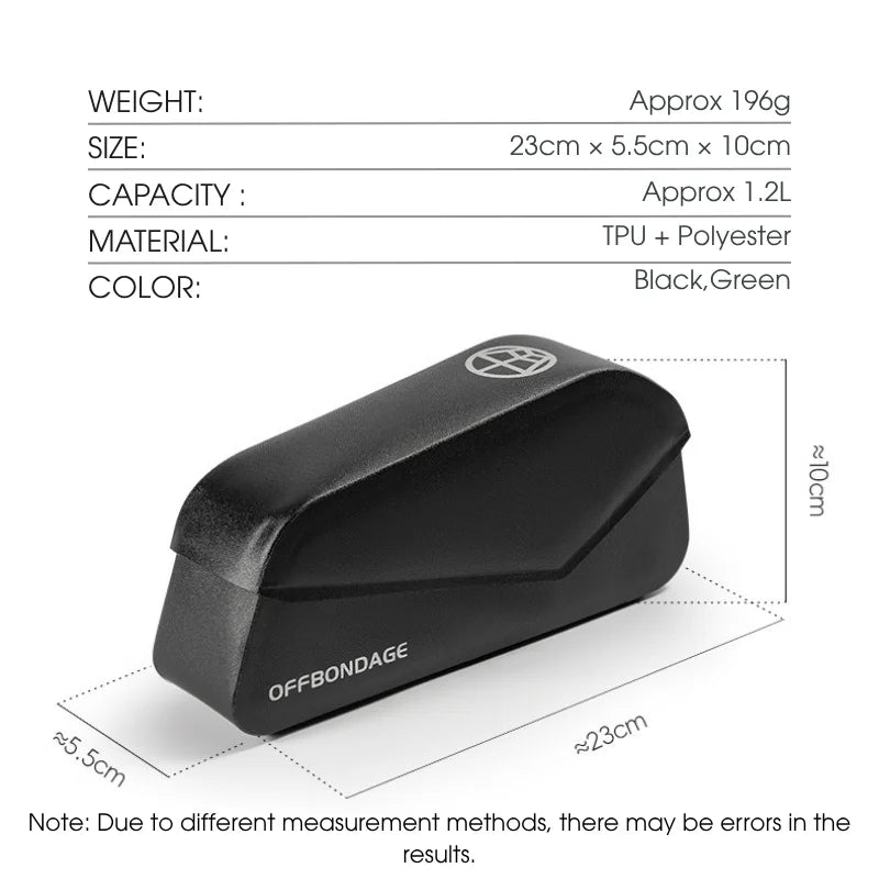 OFFBONDAGE Magnetic Waterproof Bike Top Tube Bag – 1.2L TPU Bike Frame Bag Nixie