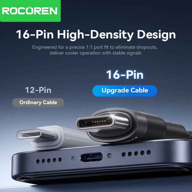 Rocoren 100W USB-C to USB-C Fast Charging Cable 1m/2m USB-C Charging Cable Nixie