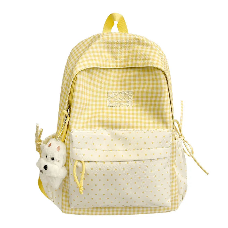 Korean Style Retro Plaid Girls School Backpack – Lightweight School Backpack Nixie