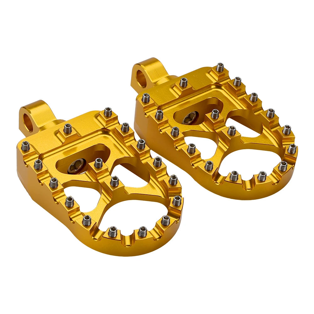 CNC Wide Fat Motorcycle Foot Pegs 360° Adjustable – Iron 883 Motorcycle Foot Pegs Nixie Gold
