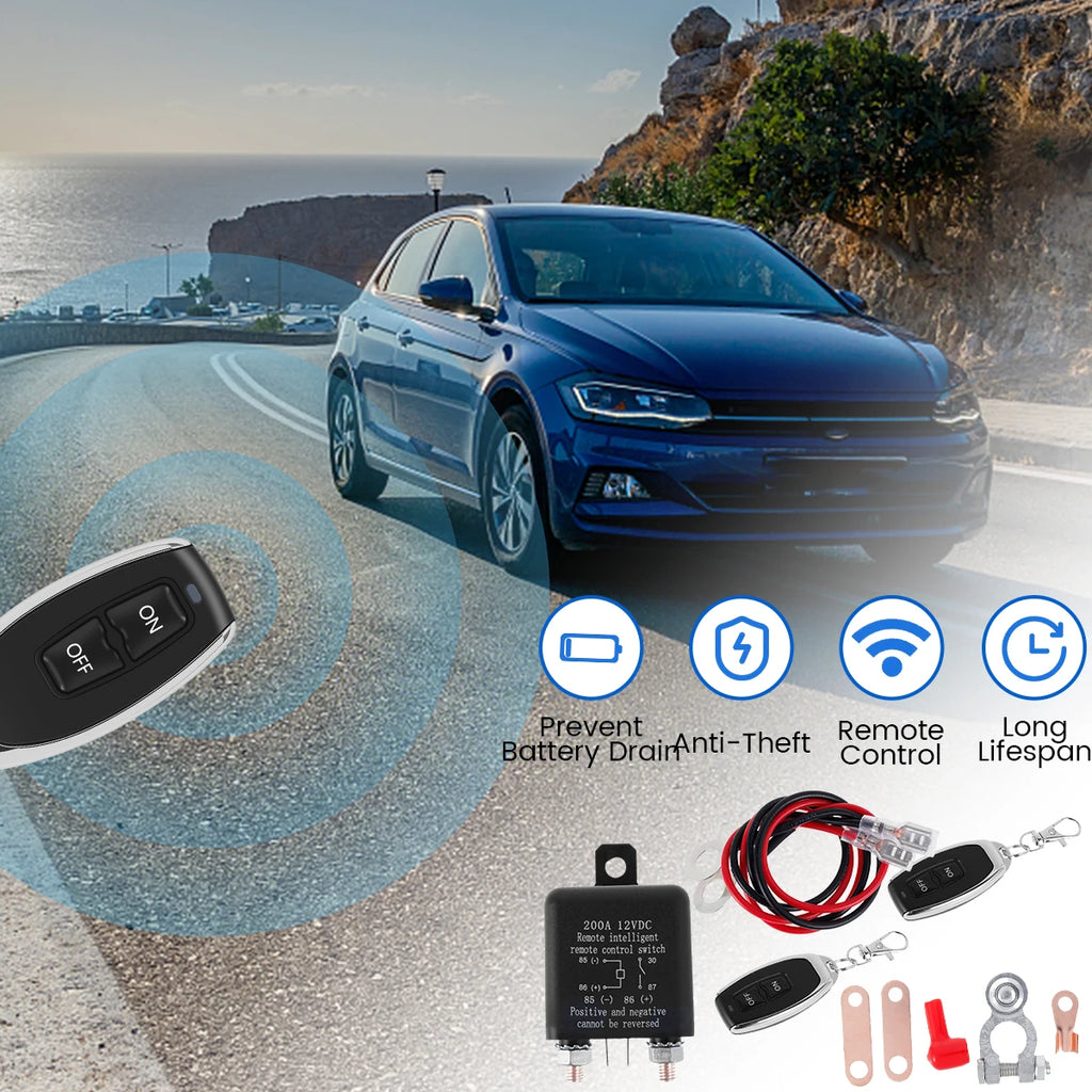 12V Remote Car Battery Disconnect Switch Isolator 200A Battery Disconnect Switch Nixie