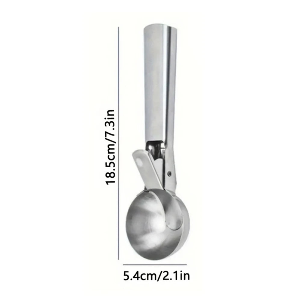 Stainless Steel Ice Cream & Fruit Ball Scoop – Dual-Purpose Ice Cream Scoop Nixie L