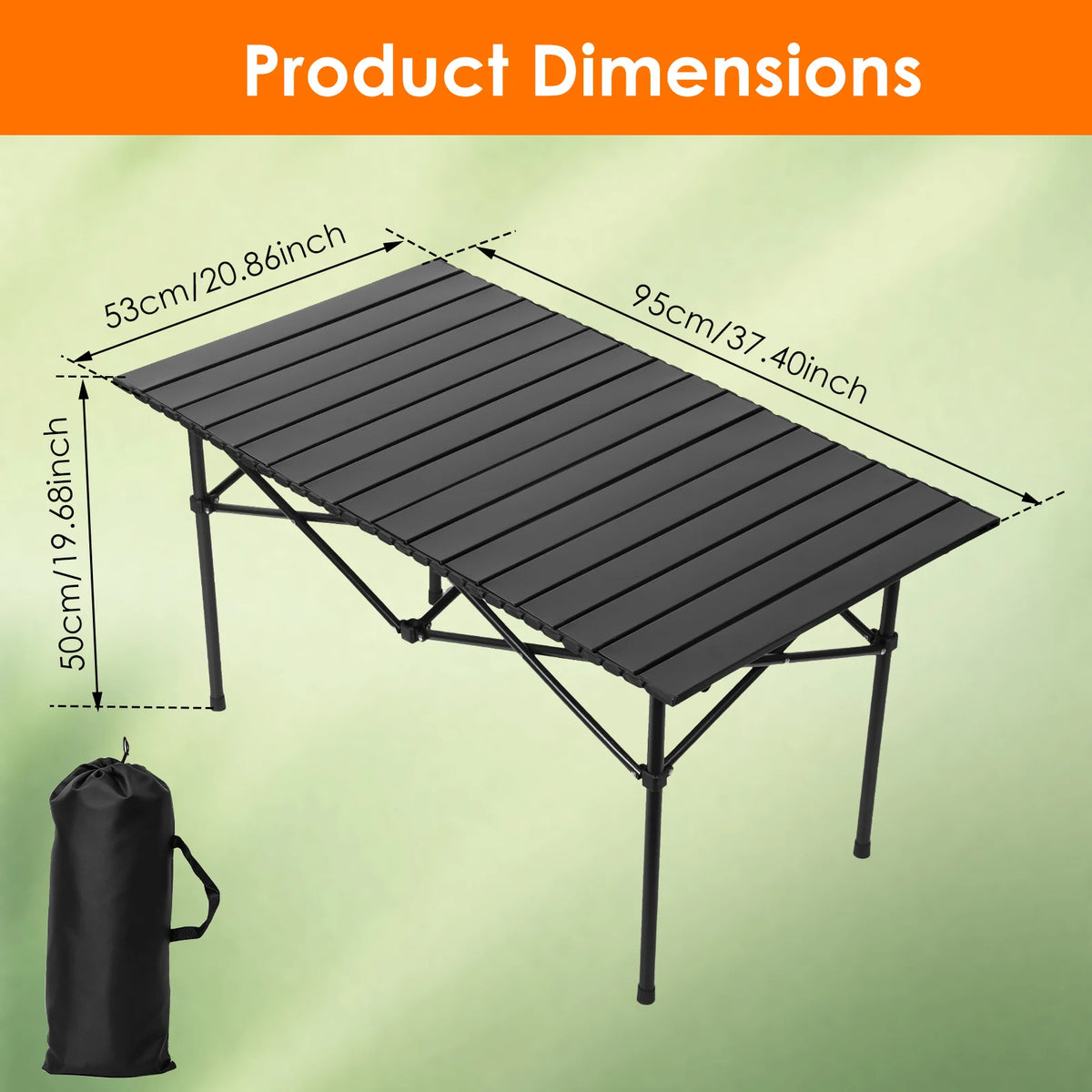 Portable Egg Roll Folding Camping Table | Carbon Steel Frame Folding Camping Table Nixie Style A medium size