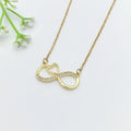 Infinity Zircon Pendant Necklace – Gold Stainless Steel Choker Pendant Necklace Nixie XL2606-017