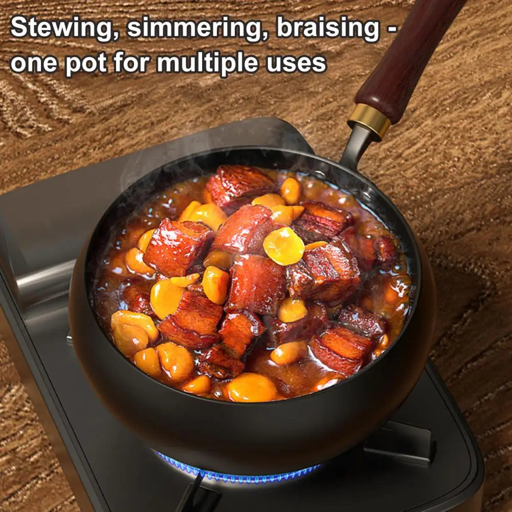 Forged Iron Wok with Wooden Lid – Nonstick, All Stovetops Iron Wok Nixie