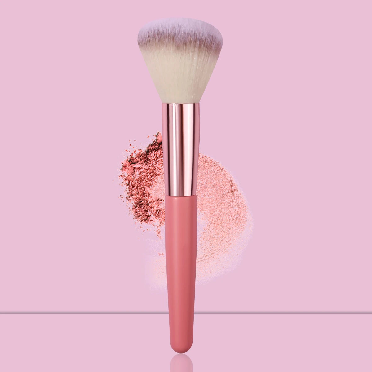 Pink Wooden Handle Makeup Brush – Blush, Contour & Highlighter Makeup Brush Nixie