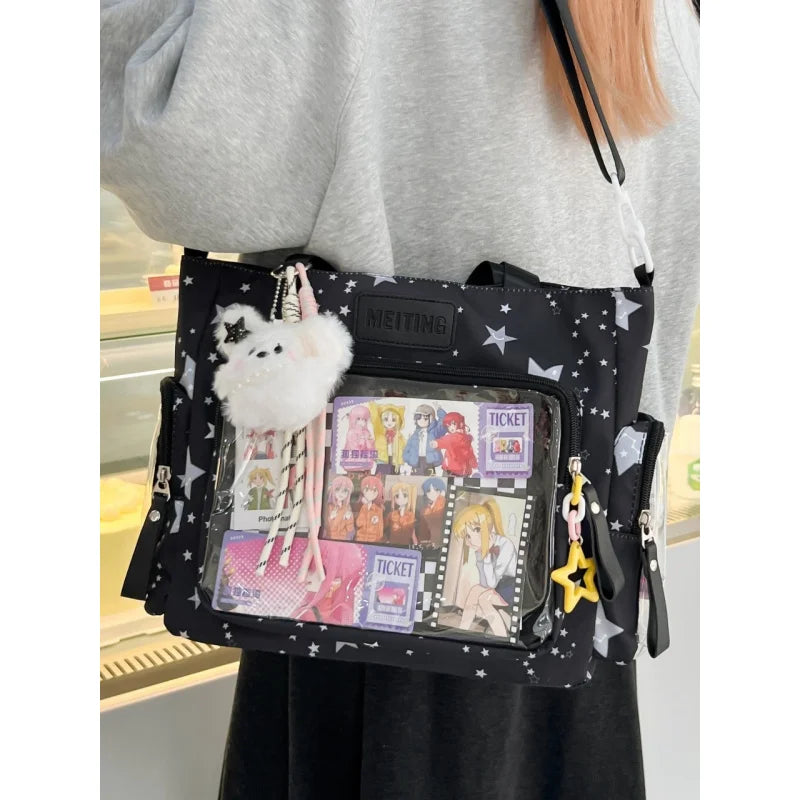 Large Capacity College Tote Crossbody Shoulder Bag – Nylon Tote Shoulder Bag Nixie