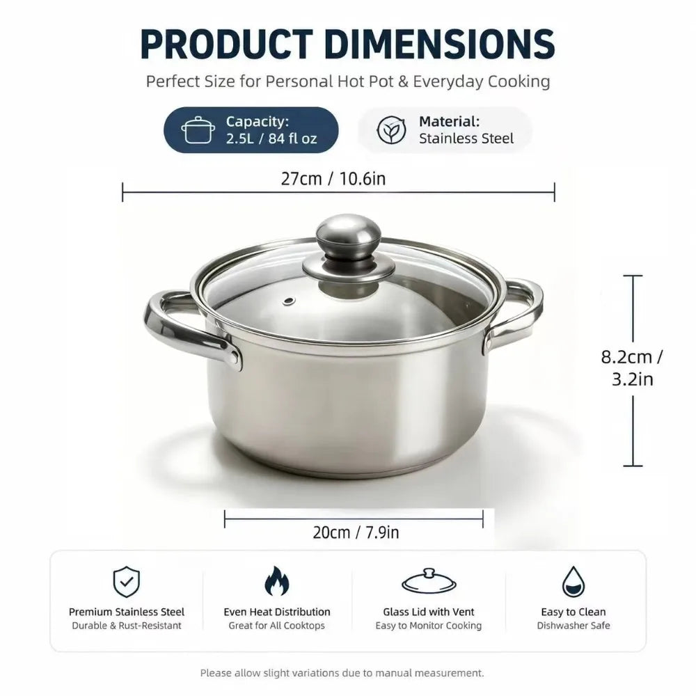 Stainless Steel Stock Pot Set with Glass Lid | Induction Ready Stock Pot Set Nixie 1 SET