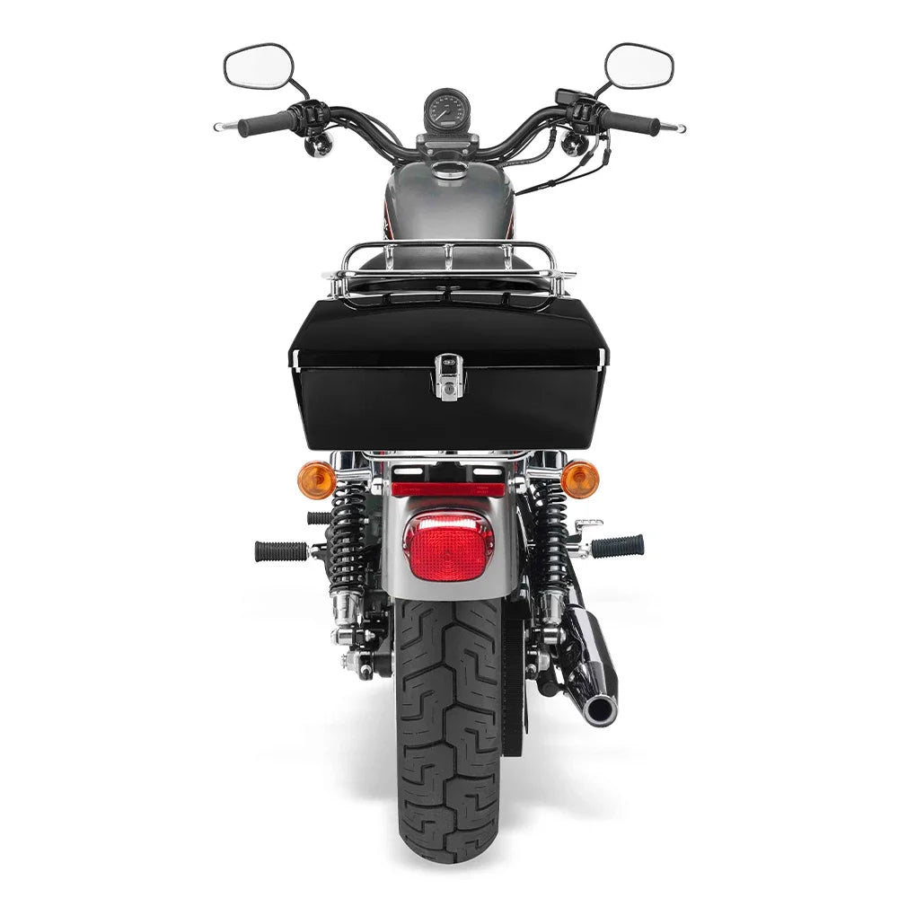 48L Motorcycle Top Case Hard ABS Tail Box with Backrest & Lock Motorcycle Top Case Nixie
