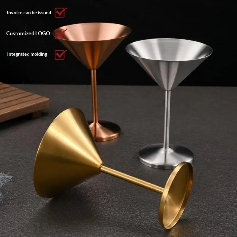 Stainless Steel Goblet | Cocktail, Wine & Dessert Cup Metal Goblet Glass Nixie