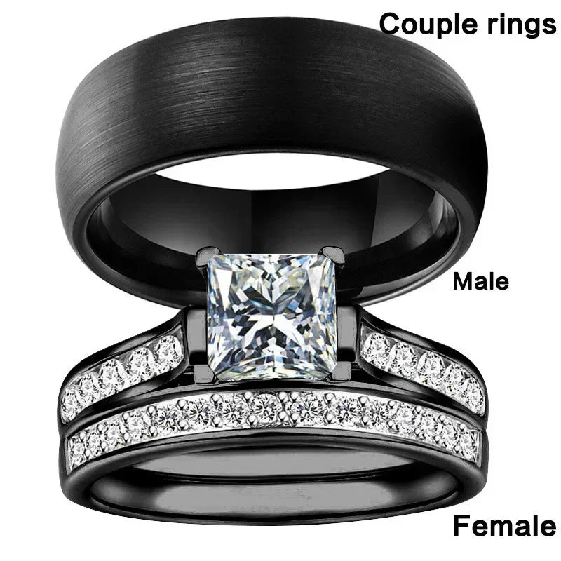 Women's Silver-Plated Bridal Ring Set | Sizes 6–10