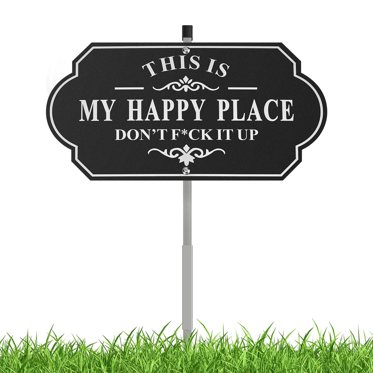 Funny Happy Place Aluminum Metal Sign – Outdoor Door & Garden Novelty Metal Sign Nixie