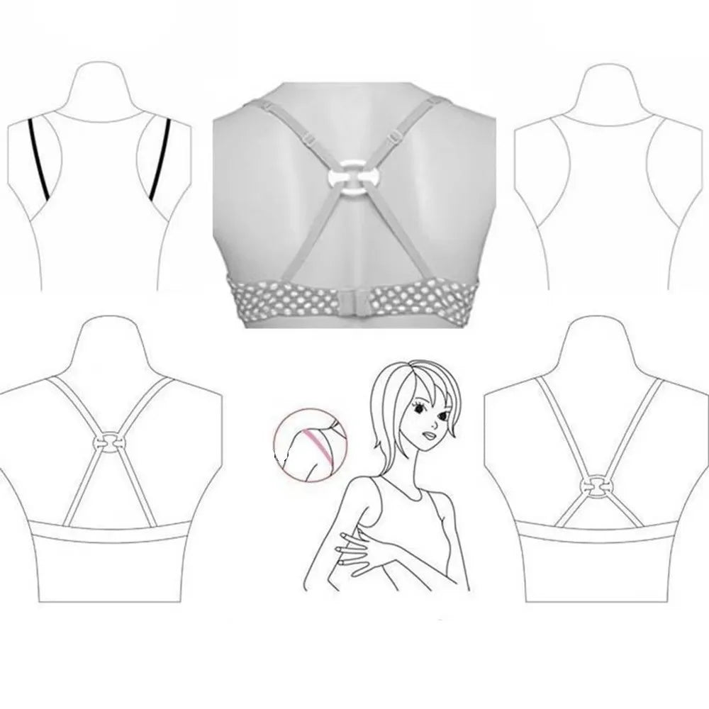 10Pcs Silicone Bra Strap Clips – Anti-Slip Invisible Fasteners Bra Strap Clips Nixie