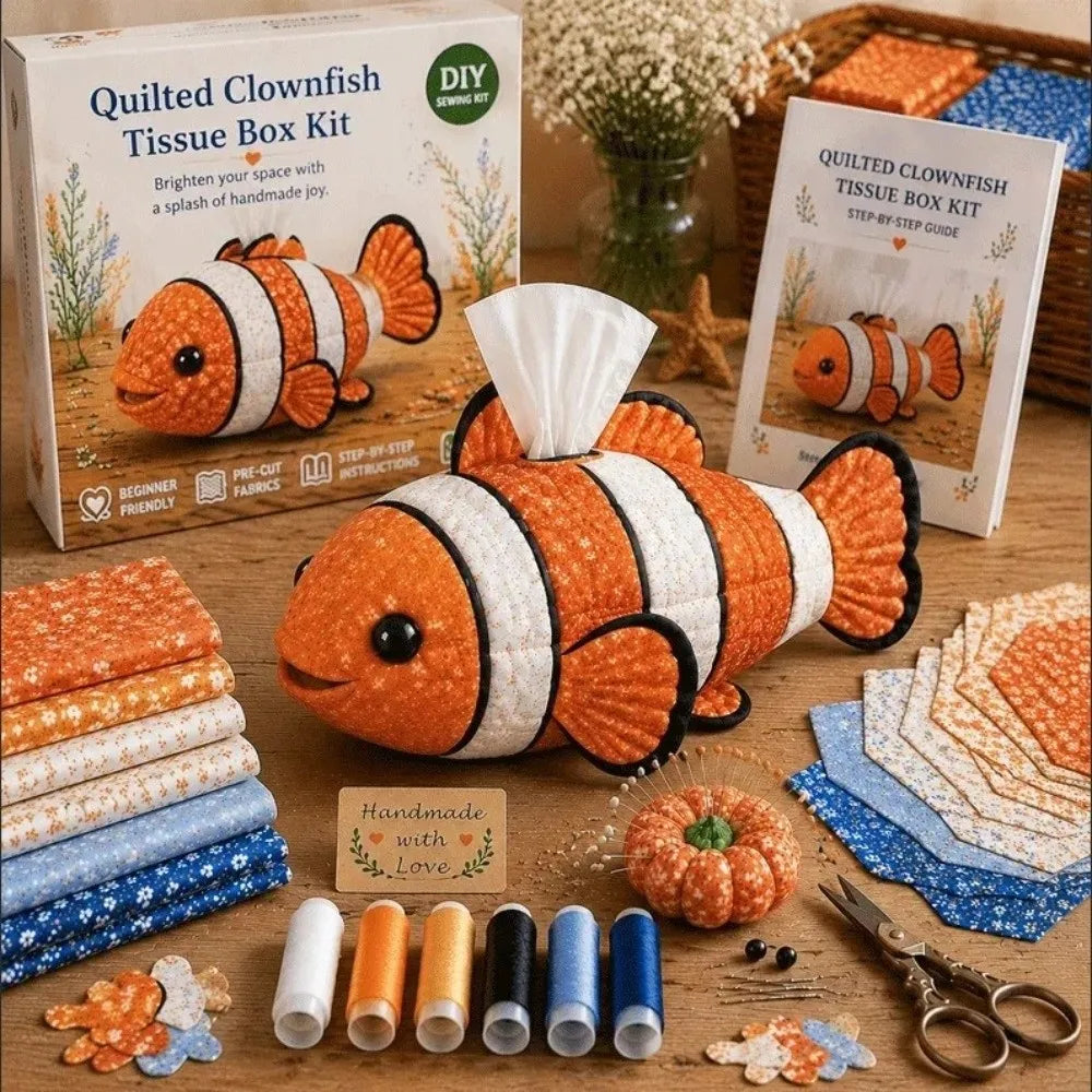 Pre-Cut Fabric Tissue Box DIY Kit – Patchwork Quilted Craft